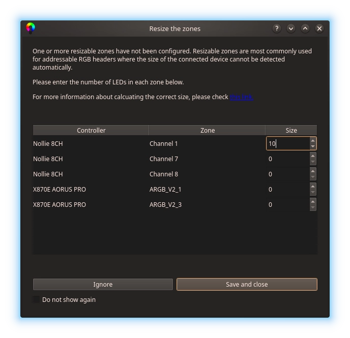 OpenRGB Zone Initialization